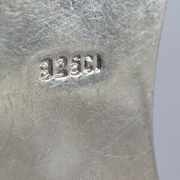 Two Tone Sterling Silver 925 Modernist Wave Design Dangle Earrings 1.75" Length - Picture 5 of 8